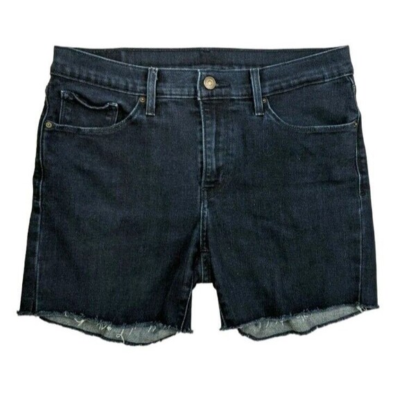 Levis Jean Shorts  Women's Size 10  Mid-Rise Cut Off Dark Wash Denim - Picture 1 of 4